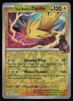 TEAM ROCKET'S ZAPDOS 070/182 RARE DESTINED RIVALS POKEMON REVERSE HOLO NM/M - Image 1