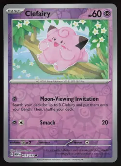 CLEFAIRY 035/165 COMMON 151 POKEMON REVERSE HOLO NM/M - Image 1