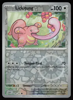 LICKITUNG 108/165 COMMON 151 POKEMON REVERSE HOLO NM/M - Image 1