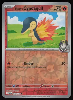 ETHAN'S CYNDAQUIL 032/182 COMMON DESTINED RIVALS POKEMON REVERSE HOLO NM/M - Image 1