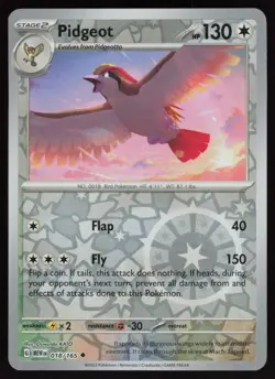 PIDGEOT 018/165 UNCOMMON 151 POKEMON REVERSE HOLO NM/M - Image 1