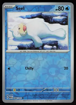 SEEL 086/165 COMMON 151 POKEMON REVERSE HOLO NM/M - Image 1