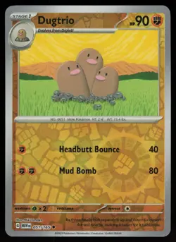 DUGTRIO 051/165 UNCOMMON 151 POKEMON REVERSE HOLO NM/M - Image 1