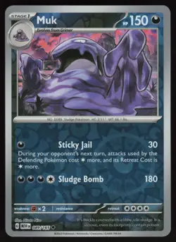 MUK 089/165 UNCOMMON 151 POKEMON REVERSE HOLO NM/M - Image 1