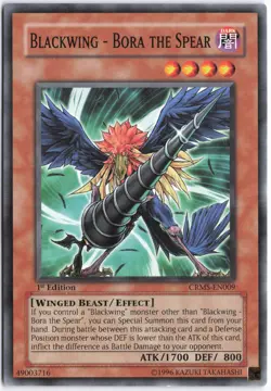 Yugioh - Blackwing - Bora the Spear CRMS-EN009 1st Edition - Crimson Crisis - Image 1