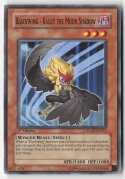 Yugioh - Blackwing - Kalut the Moon Shadow RGBT-EN012 1st Edition - Raging Battl - Image 1
