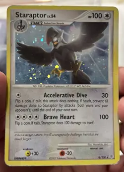 Pokemon Staraptor Diamond & Pearl Holo Rare 16/130 English 2007 Card - Image 1