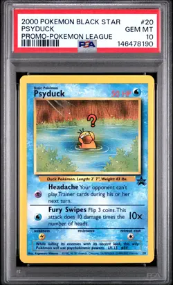 2000 POKEMON PROMO BLACK STAR POKEMON LEAGUE #20 PSYDUCK PSA 10 - Image 1