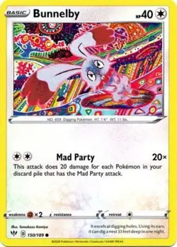 Pokemon TCG Bunnelby Darkness Ablaze 150/189 Common NM/M - Image 1