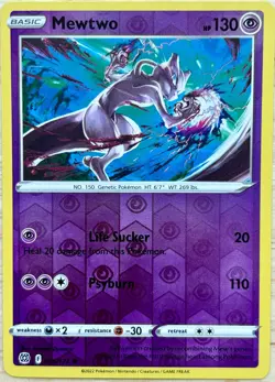 Mewtwo 056/172 Rare Brilliant Stars Pokemon Reverse Holo Near Mint - Image 1