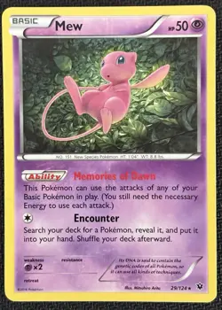 Mew 29/124 Pokemon TCG Fates Collide Holo LP - Image 1