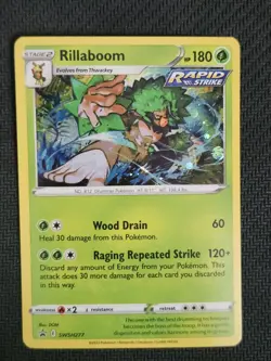Pokemon Rillaboom SWSH 277 Sword & Shield Black Star Promo Cosmos Holo - Image 1