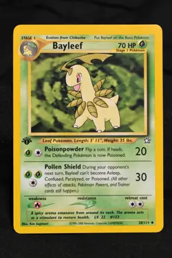 Bayleef 1st Edition 28/111 LP Neo Genesis Regular Uncommon Pokemon TCG Card - Image 1