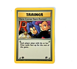 Team Rocket First Edition Here Comes Team Rocket Vintage Pokemon Card NH NM - Image 1