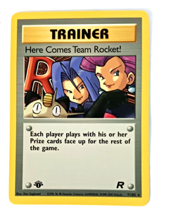 Team Rocket First Edition Here Comes Team Rocket Vintage Pokemon Card NH NM - Image 3