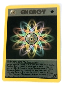 Team Rocket First Edition Rainbow Energy Vintage Pokemon Card NH NM Condition - Image 3