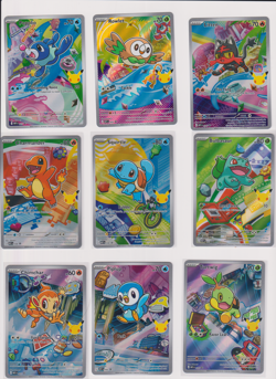 Pokemon First Partner Illustration 30th Collection Complete Promo Set 9 Cards NM - Image 1