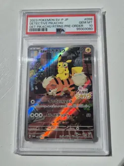 2023 Pokemon SV-P JAPANESE DETECTIVE PIKACHU Returns Pre-Order Promo #098 PSA 10 - Image 3