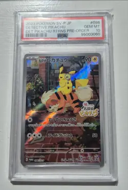 2023 Pokemon SV-P JAPANESE DETECTIVE PIKACHU Returns Pre-Order Promo #098 PSA 10 - Image 5