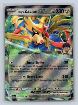 Hop's Zacian ex #111/159 SV09: Journey Together Double Rare NM Pokemon TCG - Image 1