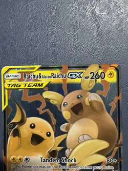Pokemon Raichu & Alolan Raichu GX TAG TEAM Ultra Rare Holo 54/236 - Image 2