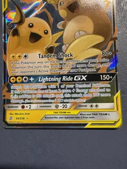 Pokemon Raichu & Alolan Raichu GX TAG TEAM Ultra Rare Holo 54/236 - Image 3