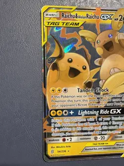 Pokemon Raichu & Alolan Raichu GX TAG TEAM Ultra Rare Holo 54/236 - Image 4