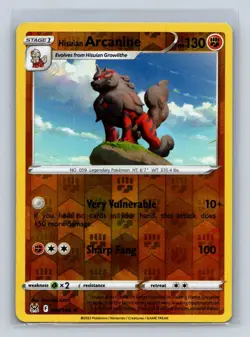 Hisuian Arcanine #084/196 SWSH11: Lost Origin Reverse Holo LP Pokemon TCG - Image 1