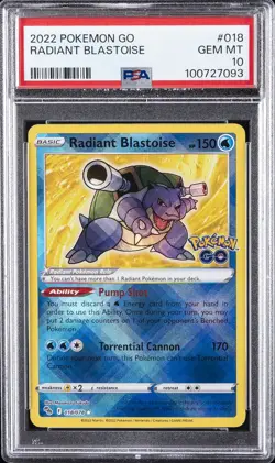 2022 POKEMON GO #018 RADIANT BLASTOISE PSA 10 - Image 1