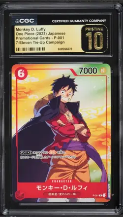 CGC 10 Pristine One Piece MONKEY D. LUFFY PROMO P-001 Jpn - Image 1