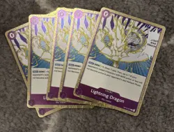 4x Lightning Dragon OP15-077 R Playset One Piece English - NM - Image 1
