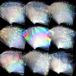 100 Pcs Laser Flashing Photocard Sleeves Holographic Card Multicolored - Image 1