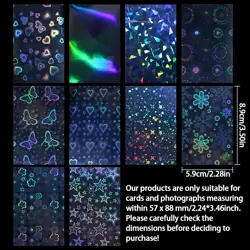 100 Pcs Laser Flashing Photocard Sleeves Holographic Card Multicolored - Image 2