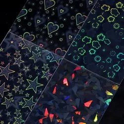 100 Pcs Laser Flashing Photocard Sleeves Holographic Card Multicolored - Image 5