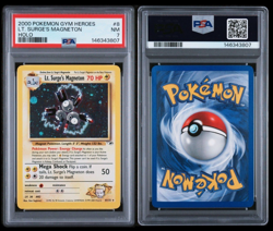 PSA 7 Lt Surge's Magneton 8/132 Gym Heroes Holo Rare Vintage Pokemon Card - Image 1