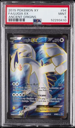 2015 POKEMON XY ANCIENT ORIGINS #94 FULL ART/LUGIA EX PSA 9 - Image 1