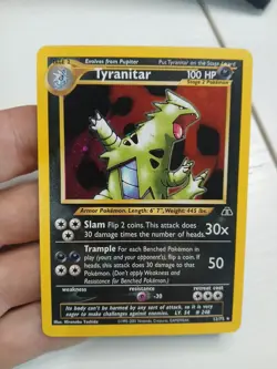 Pokemon TCG Tyranitar Holo Card Neo Discovery Rare 12/75 - Image 1