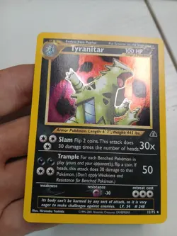 Pokemon TCG Tyranitar Holo Card Neo Discovery Rare 12/75 - Image 2