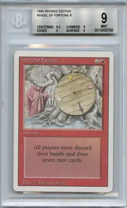MTG 3rd Edition Revised 1994 Wheel of Fortune BGS 9.0+ (Quad+) MINT Old School - Image 1