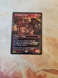 Twinflame Tyrant Borderless FOIL Foundations MTG NM - Image 1