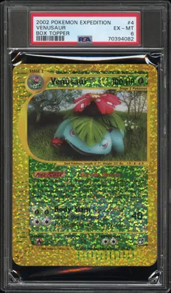 PSA 6 2002 POKEMON EXPEDITION BOX TOPPER #4 VENUSAUR HOLO PROMO JUMBO - Image 1