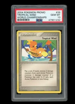 Pokemon PSA 10 GEM MINT 2004 Tropical Wind World Championship Card Black Star 26 - Image 1