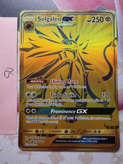 Pokemon TCG Solgaleo GX SM104a Gold Secret Promo Holo NM - Image 1