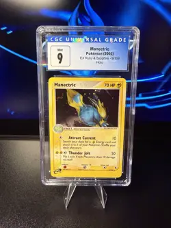 CGC 9 MINT Manectric Holo #9 EX Ruby & Sapphire Pokemon TCG 2003 - Image 1
