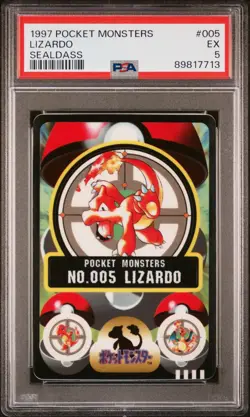 1997 POCKET MONSTERS SEALDASS SER 1 #005 LIZARDO PSA 5 - Image 1