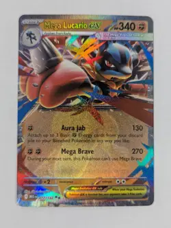 Mega Lucario ex 077/132 Me01: Mega Evolution Holo Pokemon TCG NM - Image 1
