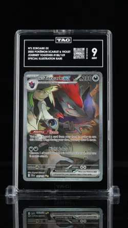 N'S ZOROARK EX SIR #185/159 - 2025 POKEMON SV (ENG) JOURNEY TOGETHER TAG MINT 9 - Image 1