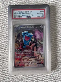 Team Rocket's Wobbuffet 203 Black Star Promo - Pokemon Center Stamped PSA 10 - Image 1