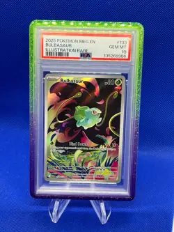 2025 Pokemon MEG Mega Evolution Bulbasaur #133 133/132 Illustration Rare PSA 10 - Image 1