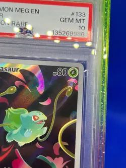 2025 Pokemon MEG Mega Evolution Bulbasaur #133 133/132 Illustration Rare PSA 10 - Image 4